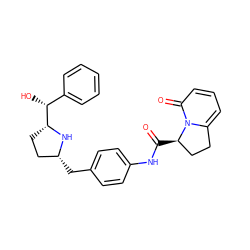 O=C(Nc1ccc(C[C@@H]2CC[C@H]([C@H](O)c3ccccc3)N2)cc1)[C@@H]1CCc2cccc(=O)n21 ZINC000115475905