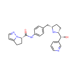 O=C(Nc1ccc(C[C@@H]2CC[C@H]([C@H](O)c3cccnc3)N2)cc1)[C@@H]1CCc2ccnn21 ZINC000103252139