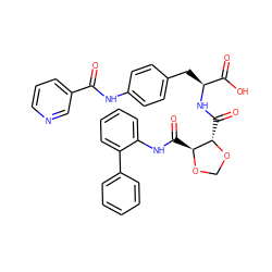 O=C(Nc1ccc(C[C@H](NC(=O)[C@@H]2OCO[C@H]2C(=O)Nc2ccccc2-c2ccccc2)C(=O)O)cc1)c1cccnc1 ZINC000058580970