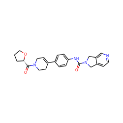 O=C(Nc1ccc(C2=CCN(C(=O)[C@@H]3CCCO3)CC2)cc1)N1Cc2ccncc2C1 ZINC000166712772