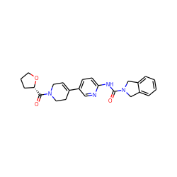 O=C(Nc1ccc(C2=CCN(C(=O)[C@@H]3CCCO3)CC2)cn1)N1Cc2ccccc2C1 ZINC000166424579