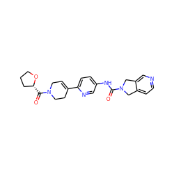 O=C(Nc1ccc(C2=CCN(C(=O)[C@@H]3CCCO3)CC2)nc1)N1Cc2ccncc2C1 ZINC000166910954