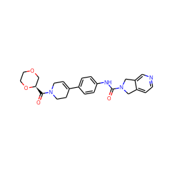 O=C(Nc1ccc(C2=CCN(C(=O)[C@@H]3COCCO3)CC2)cc1)N1Cc2ccncc2C1 ZINC000165532811