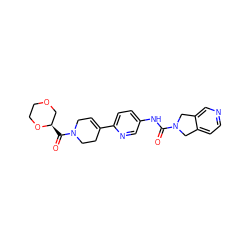 O=C(Nc1ccc(C2=CCN(C(=O)[C@@H]3COCCO3)CC2)nc1)N1Cc2ccncc2C1 ZINC000167059752