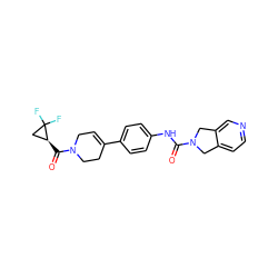 O=C(Nc1ccc(C2=CCN(C(=O)[C@H]3CC3(F)F)CC2)cc1)N1Cc2ccncc2C1 ZINC000166195313