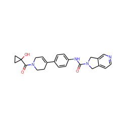 O=C(Nc1ccc(C2=CCN(C(=O)C3(O)CC3)CC2)cc1)N1Cc2ccncc2C1 ZINC000167138259