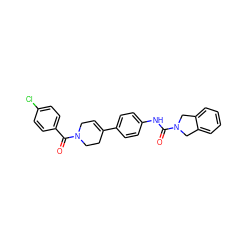 O=C(Nc1ccc(C2=CCN(C(=O)c3ccc(Cl)cc3)CC2)cc1)N1Cc2ccccc2C1 ZINC000166287254