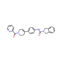 O=C(Nc1ccc(C2=CCN(C(=O)c3ccccn3)CC2)cc1)N1Cc2ccccc2C1 ZINC000167108488