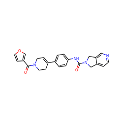 O=C(Nc1ccc(C2=CCN(C(=O)c3ccoc3)CC2)cc1)N1Cc2ccncc2C1 ZINC000167001442