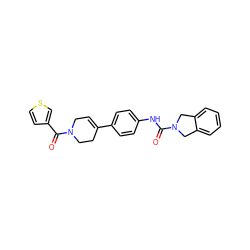 O=C(Nc1ccc(C2=CCN(C(=O)c3ccsc3)CC2)cc1)N1Cc2ccccc2C1 ZINC000167593001