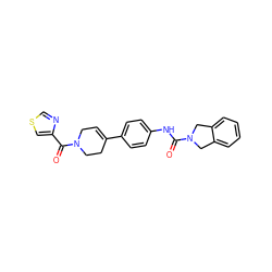 O=C(Nc1ccc(C2=CCN(C(=O)c3cscn3)CC2)cc1)N1Cc2ccccc2C1 ZINC000166313594