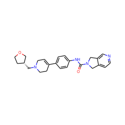 O=C(Nc1ccc(C2=CCN(C[C@@H]3CCOC3)CC2)cc1)N1Cc2ccncc2C1 ZINC000168030899