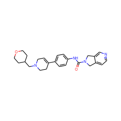 O=C(Nc1ccc(C2=CCN(CC3CCOCC3)CC2)cc1)N1Cc2ccncc2C1 ZINC000166464002