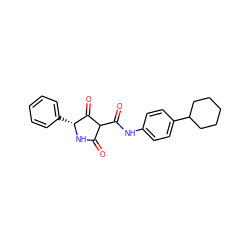 O=C(Nc1ccc(C2CCCCC2)cc1)C1C(=O)N[C@H](c2ccccc2)C1=O ZINC000101162320