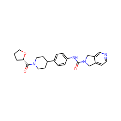 O=C(Nc1ccc(C2CCN(C(=O)[C@@H]3CCCO3)CC2)cc1)N1Cc2ccncc2C1 ZINC000166682816