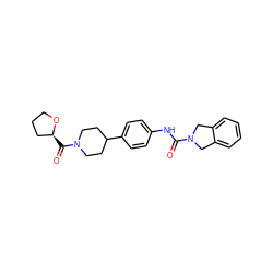 O=C(Nc1ccc(C2CCN(C(=O)[C@H]3CCCO3)CC2)cc1)N1Cc2ccccc2C1 ZINC000166823754