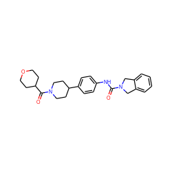 O=C(Nc1ccc(C2CCN(C(=O)C3CCOCC3)CC2)cc1)N1Cc2ccccc2C1 ZINC000166682335