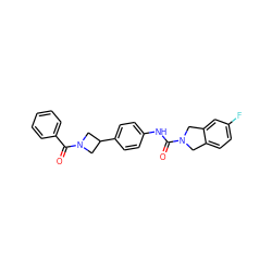 O=C(Nc1ccc(C2CN(C(=O)c3ccccc3)C2)cc1)N1Cc2ccc(F)cc2C1 ZINC001772602619