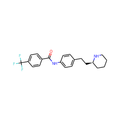 O=C(Nc1ccc(CC[C@@H]2CCCCN2)cc1)c1ccc(C(F)(F)F)cc1 ZINC000117728884