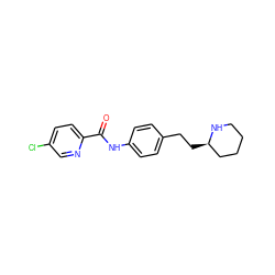 O=C(Nc1ccc(CC[C@@H]2CCCCN2)cc1)c1ccc(Cl)cn1 ZINC000117736678