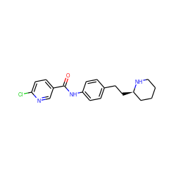 O=C(Nc1ccc(CC[C@@H]2CCCCN2)cc1)c1ccc(Cl)nc1 ZINC000117720118