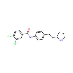 O=C(Nc1ccc(CC[C@@H]2CCCN2)cc1)c1ccc(Cl)c(Cl)c1 ZINC000117728230