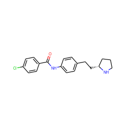 O=C(Nc1ccc(CC[C@@H]2CCCN2)cc1)c1ccc(Cl)cc1 ZINC000117720387