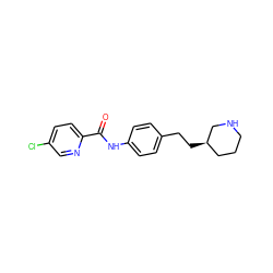 O=C(Nc1ccc(CC[C@@H]2CCCNC2)cc1)c1ccc(Cl)cn1 ZINC000117723230