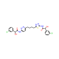 O=C(Nc1ccc(CCCCc2nnc(NC(=O)[C@@H](O)c3cccc(Cl)c3)s2)nn1)[C@@H](O)c1cccc(Cl)c1 ZINC000169698350