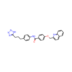 O=C(Nc1ccc(CCCc2nnn[nH]2)cc1)c1ccc(OCc2ccc3ccccc3n2)cc1 ZINC000013804896