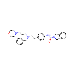 O=C(Nc1ccc(CCN(CCCN2CCOCC2)Cc2ccccc2)cc1)N1Cc2ccccc2C1 ZINC000166475734