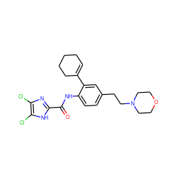 O=C(Nc1ccc(CCN2CCOCC2)cc1C1=CCCCC1)c1nc(Cl)c(Cl)[nH]1 ZINC000146924785