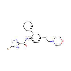 O=C(Nc1ccc(CCN2CCOCC2)cc1C1=CCCCC1)c1ncc(Br)[nH]1 ZINC000146932482