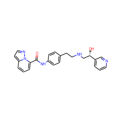 O=C(Nc1ccc(CCNC[C@H](O)c2cccnc2)cc1)c1cccc2ccnn12 ZINC000049054908