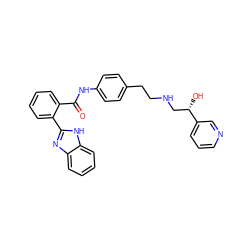 O=C(Nc1ccc(CCNC[C@H](O)c2cccnc2)cc1)c1ccccc1-c1nc2ccccc2[nH]1 ZINC000049089491