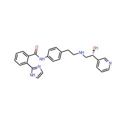 O=C(Nc1ccc(CCNC[C@H](O)c2cccnc2)cc1)c1ccccc1-c1ncc[nH]1 ZINC000049046282