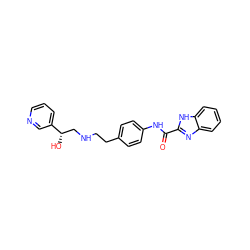 O=C(Nc1ccc(CCNC[C@H](O)c2cccnc2)cc1)c1nc2ccccc2[nH]1 ZINC000049049154