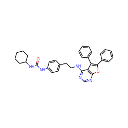 O=C(Nc1ccc(CCNc2ncnc3oc(-c4ccccc4)c(-c4ccccc4)c23)cc1)NC1CCCCC1 ZINC000096272634