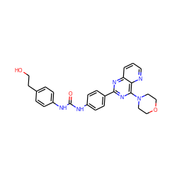 O=C(Nc1ccc(CCO)cc1)Nc1ccc(-c2nc(N3CCOCC3)c3ncccc3n2)cc1 ZINC001772581166