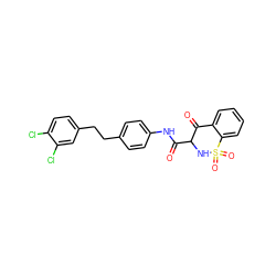 O=C(Nc1ccc(CCc2ccc(Cl)c(Cl)c2)cc1)C1NS(=O)(=O)c2ccccc2C1=O ZINC000101331126