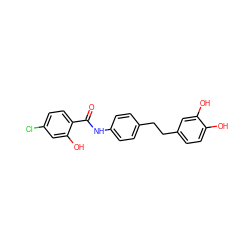 O=C(Nc1ccc(CCc2ccc(O)c(O)c2)cc1)c1ccc(Cl)cc1O ZINC000028099648