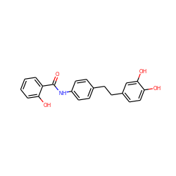 O=C(Nc1ccc(CCc2ccc(O)c(O)c2)cc1)c1ccccc1O ZINC000028099988