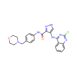 O=C(Nc1ccc(CN2CCOCC2)cc1)c1n[nH]cc1Nc1nc(Cl)nc2ccccc12 ZINC001772632865