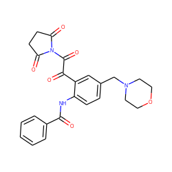 O=C(Nc1ccc(CN2CCOCC2)cc1C(=O)C(=O)N1C(=O)CCC1=O)c1ccccc1 ZINC001772644272