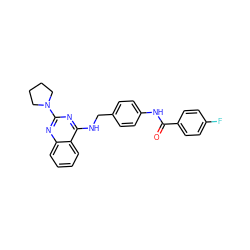 O=C(Nc1ccc(CNc2nc(N3CCCC3)nc3ccccc23)cc1)c1ccc(F)cc1 ZINC000144471533