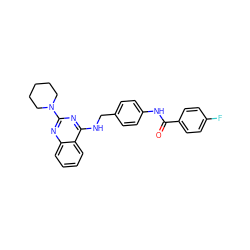 O=C(Nc1ccc(CNc2nc(N3CCCCC3)nc3ccccc23)cc1)c1ccc(F)cc1 ZINC000145574003