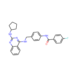 O=C(Nc1ccc(CNc2nc(NC3CCCC3)nc3ccccc23)cc1)c1ccc(F)cc1 ZINC000144180262