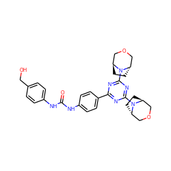 O=C(Nc1ccc(CO)cc1)Nc1ccc(-c2nc(N3[C@H]4CC[C@H]3COC4)nc(N3[C@H]4CC[C@H]3COC4)n2)cc1 ZINC000261086077