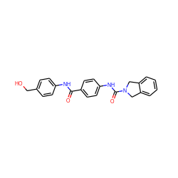 O=C(Nc1ccc(CO)cc1)c1ccc(NC(=O)N2Cc3ccccc3C2)cc1 ZINC000167324662