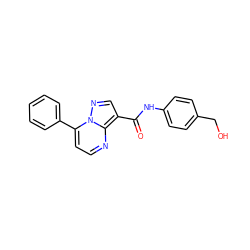 O=C(Nc1ccc(CO)cc1)c1cnn2c(-c3ccccc3)ccnc12 ZINC000063539162